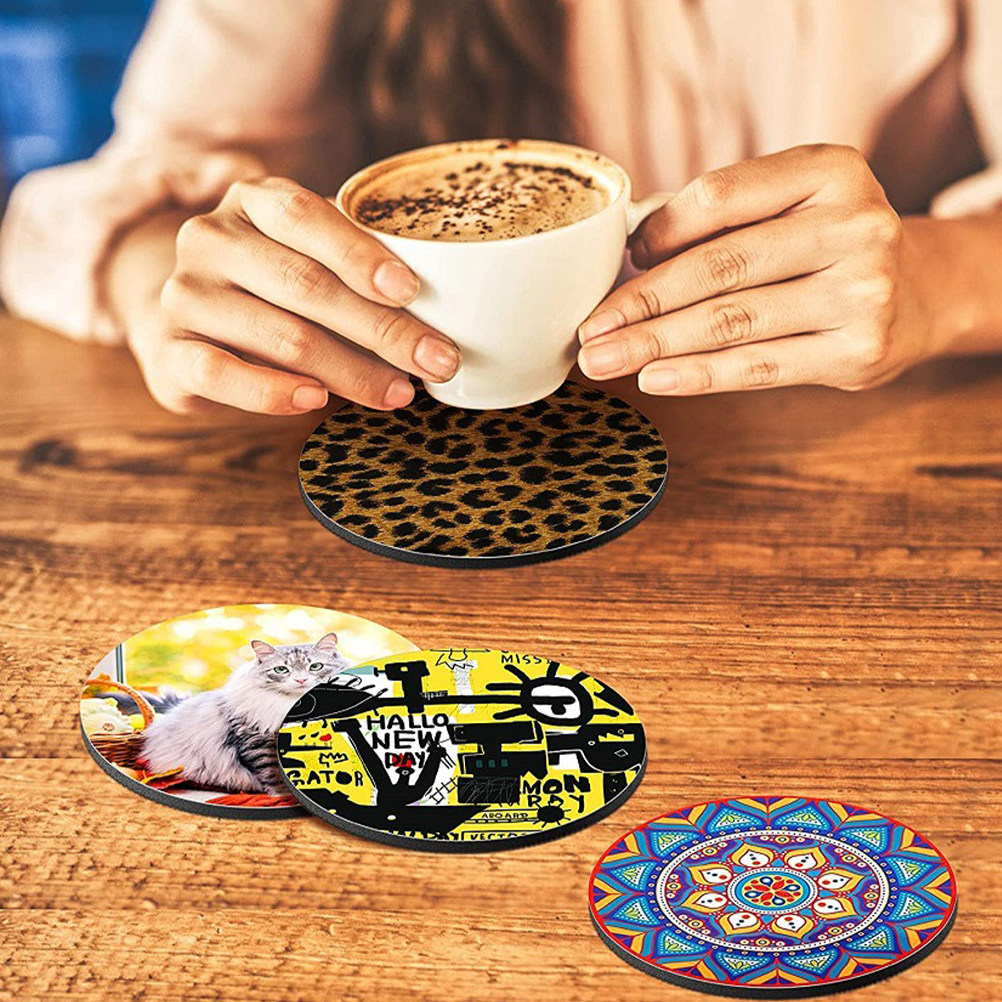 50 Unidades de Porta-Copos Red - Coaster Sublimation Blank avaliação e preço